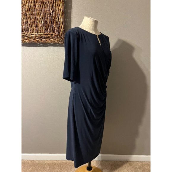 Anne Klein Dress 16 MaryEllen Navy Blue Short Sleeve Career Church NWT NEW - Picture 9 of 13